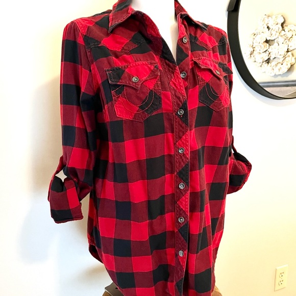 True Religion Lumberjack Plaid Fleece Shirt - Picture 3 of 9